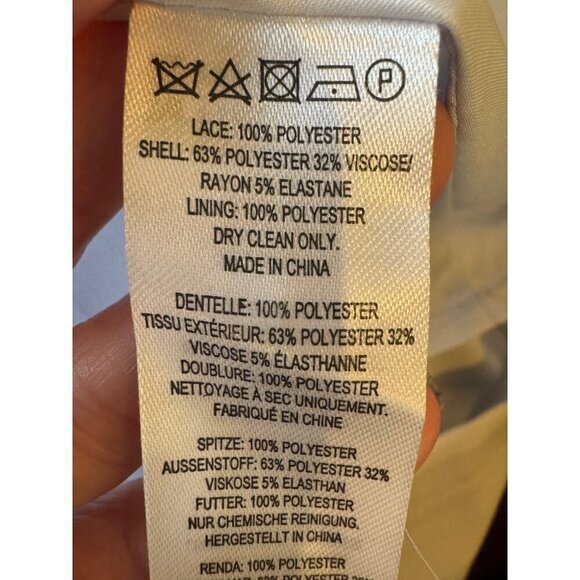 French Connection Dress Women 6 Blue Whisper Ruth‎ Lace Fit and Flare Cocktail - Picture 12 of 16